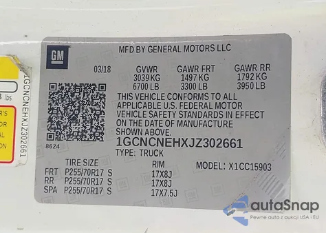 2018 Chevrolet Silverado 1500 Wt from USA, damaged, VIN 1GCNCNEHXJZ302661